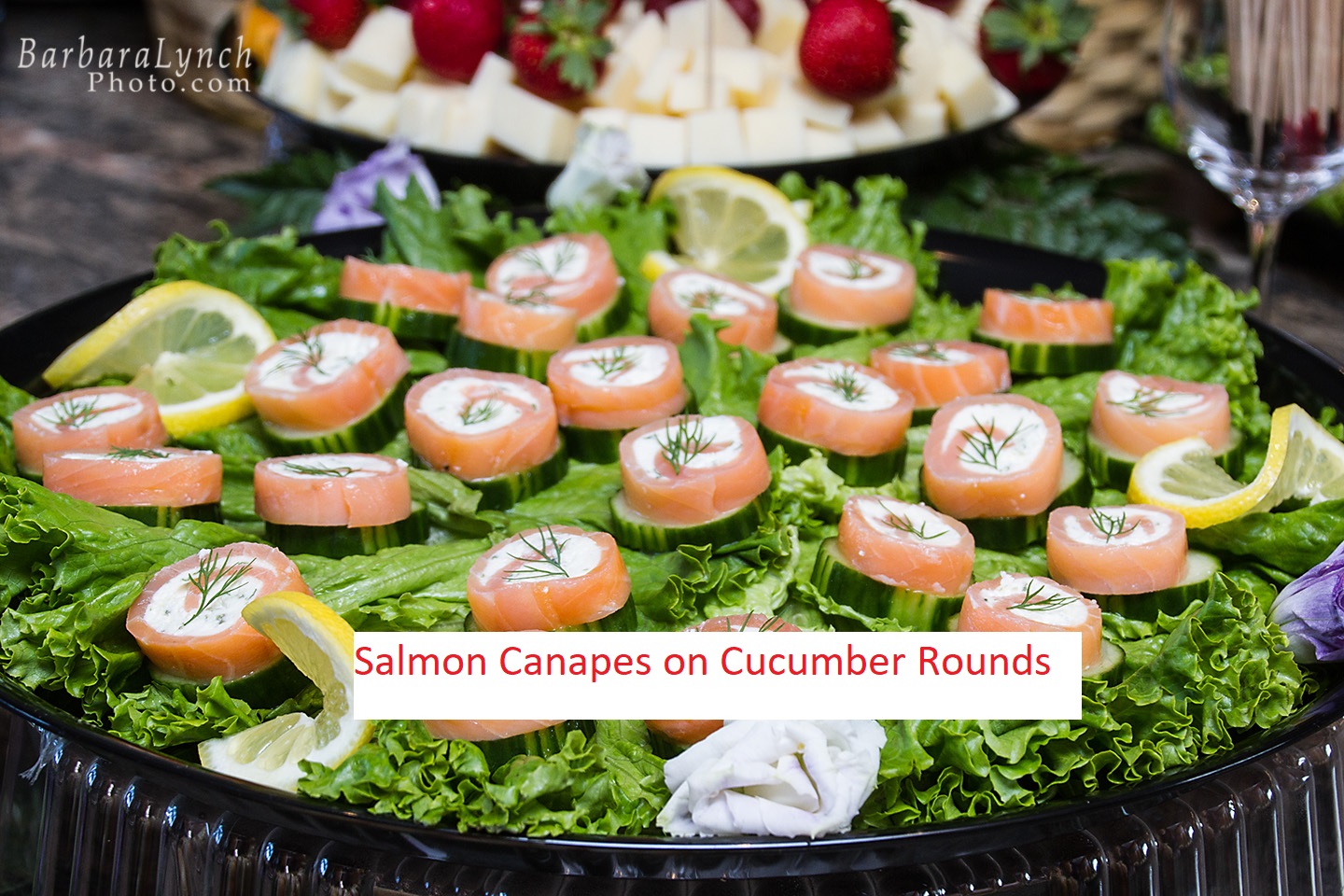 Salmon Canapes on Cucumber Rounds L2