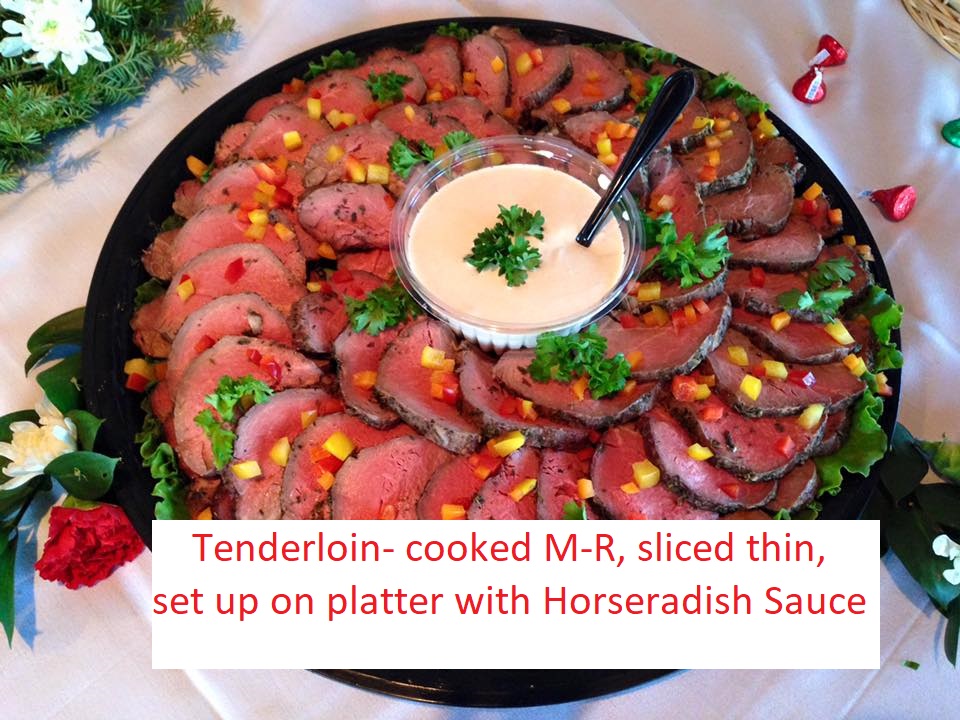 Tenderloin set up on platter with horseradish sauce 2